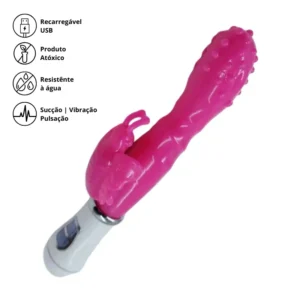 Vibrador Butterfly retrátil ponto g com estilo e clitóris USB